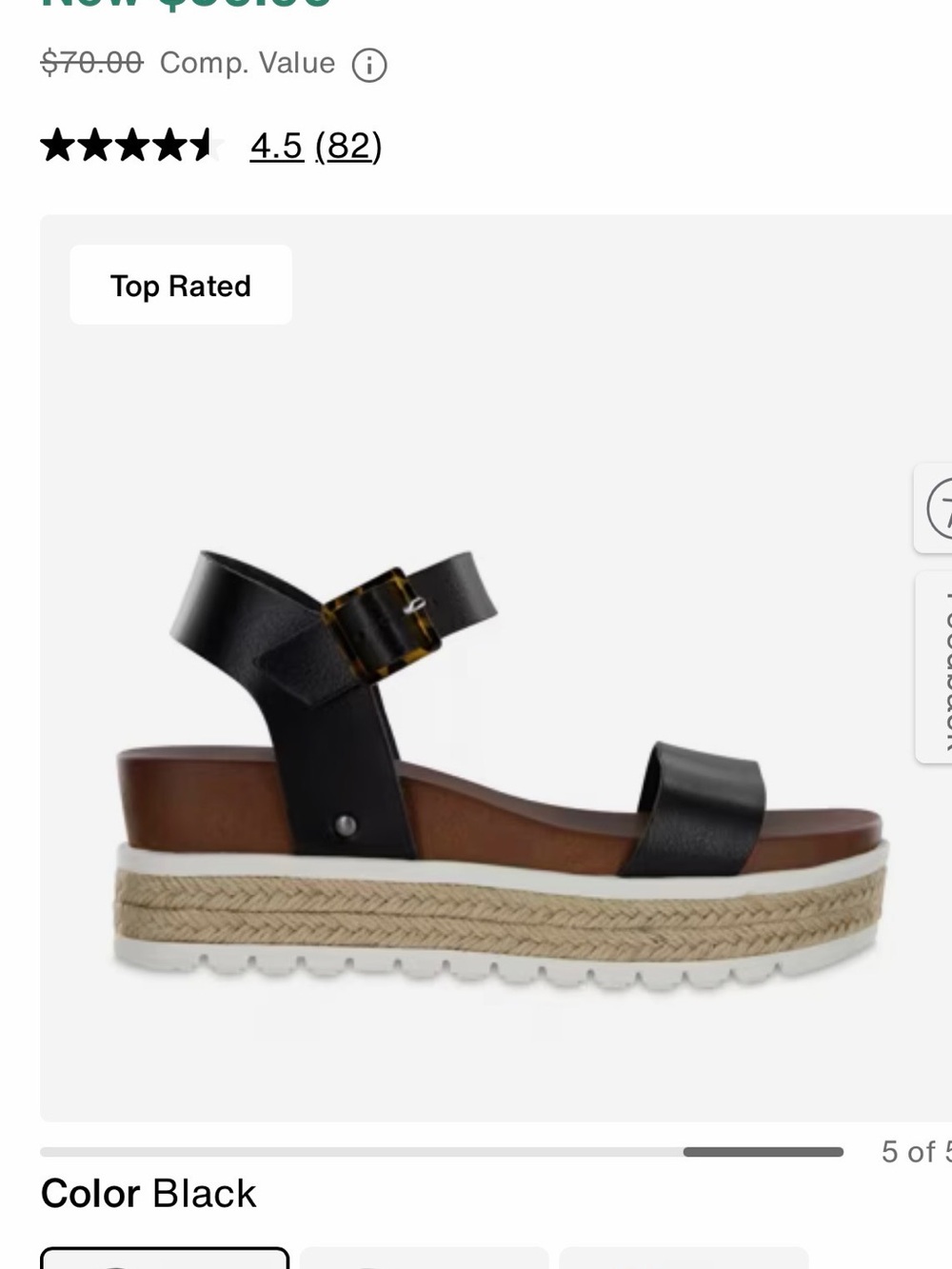 MIA Black and Brown Platform Ankle-Strap Sandals - Picture 5 of 5